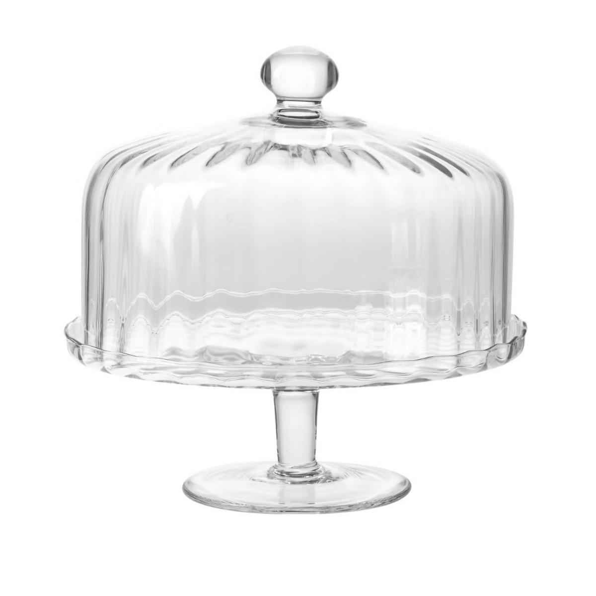 TORTENPLATTE MIT GLASGLOCKE BALLERINA, 31,5 CM - Transparent, Glas (31.5/32/31.5cm) - Krosno Glass