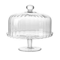 TORTENPLATTE MIT GLASGLOCKE BALLERINA, 31,5 CM - Transparent, Glas (31.5/32/31.5cm) - Krosno Glass