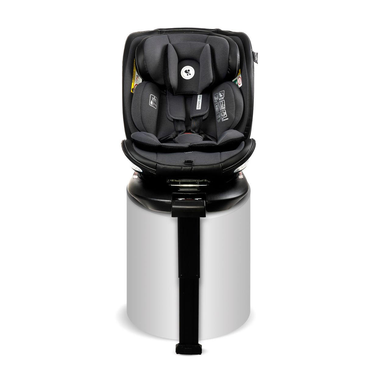 KINDERSITZ Estate i-Size dunkelgrau (40-150cm) Isofix, Stützbein, Sitz 360° drehbar - Grau, Kunststoff (47/62/52cm) - Lorelli