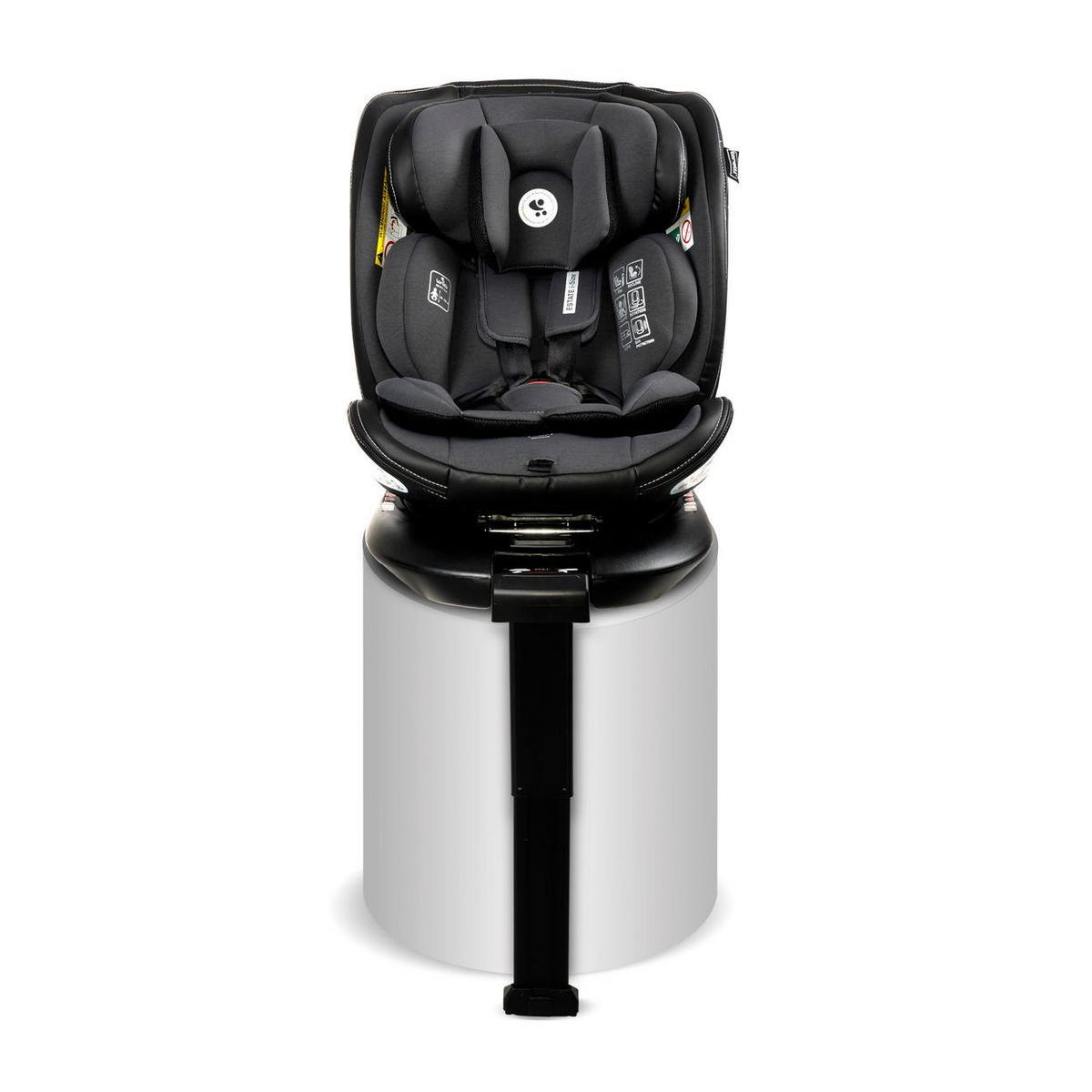 KINDERSITZ Estate i-Size dunkelgrau (40-150cm) Isofix, Stützbein, Sitz 360° drehbar - Grau, Kunststoff (47/62/52cm) - Lorelli