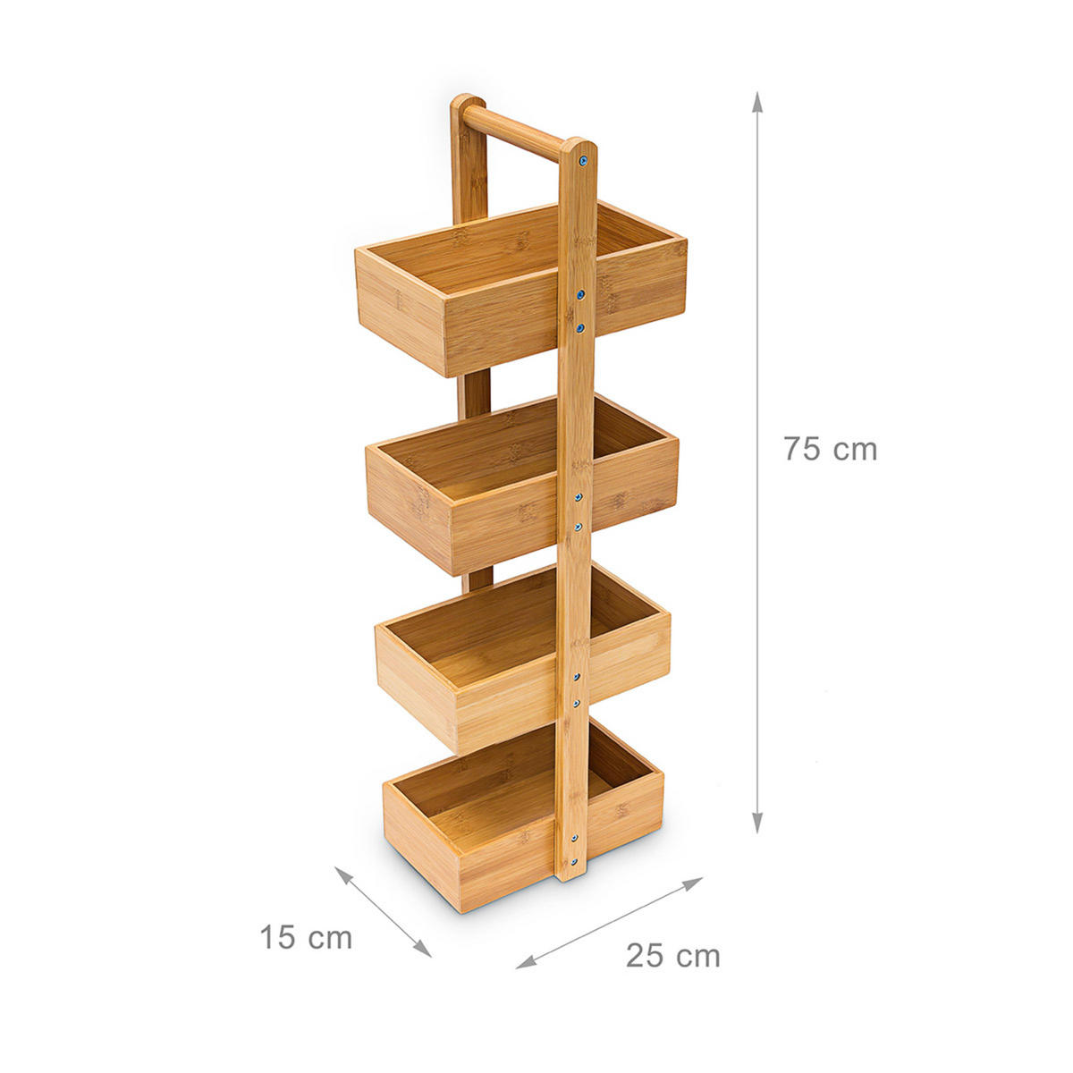 STOJAN pro ukládání - světle hnědá, dřevo (25/75/18cm) - Relaxdays