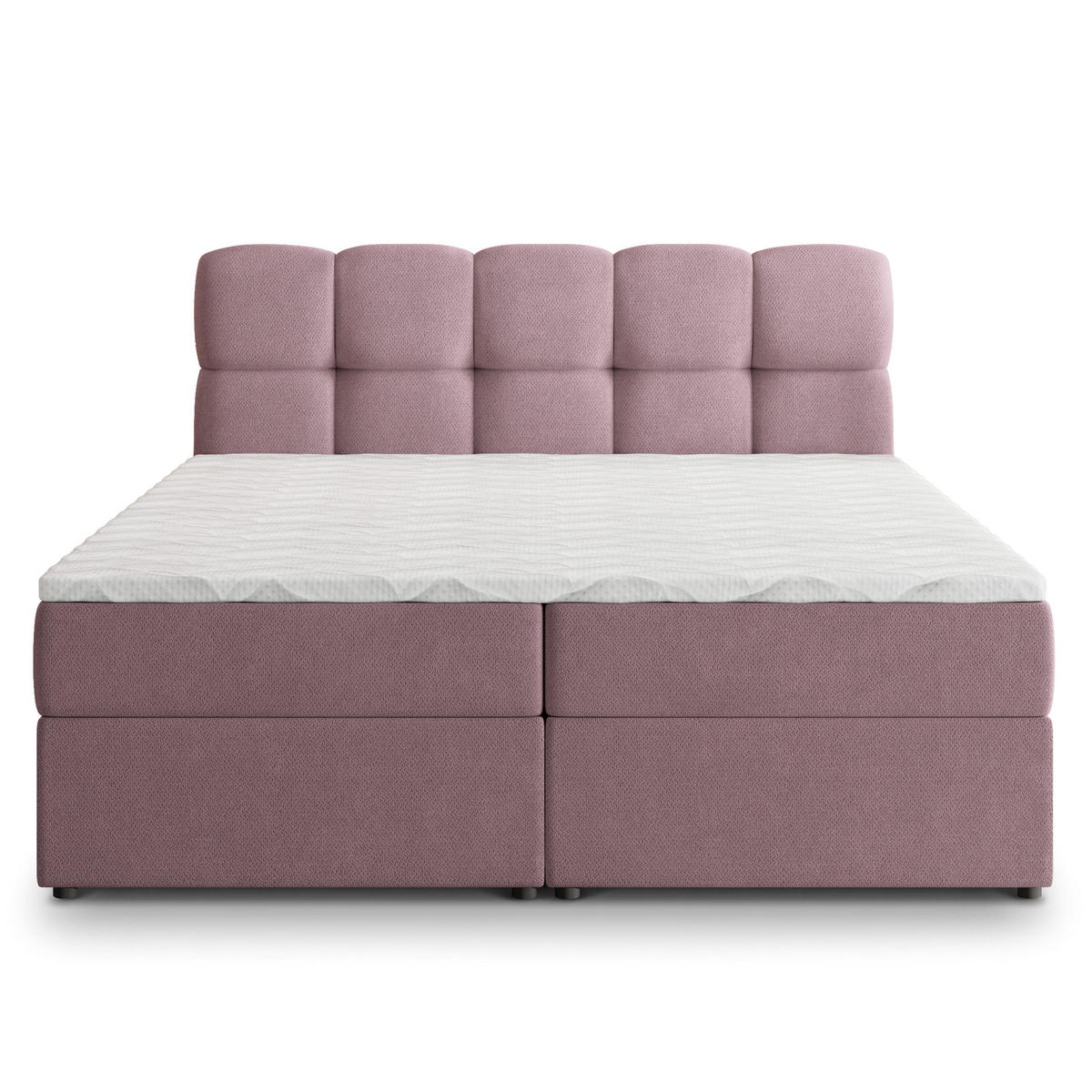 POSTEL Boxspring MERU 160x200 cm Praškovitě růžová - světle růžová, kompozitní dřevo/textil (160/200cm) - MASSENO