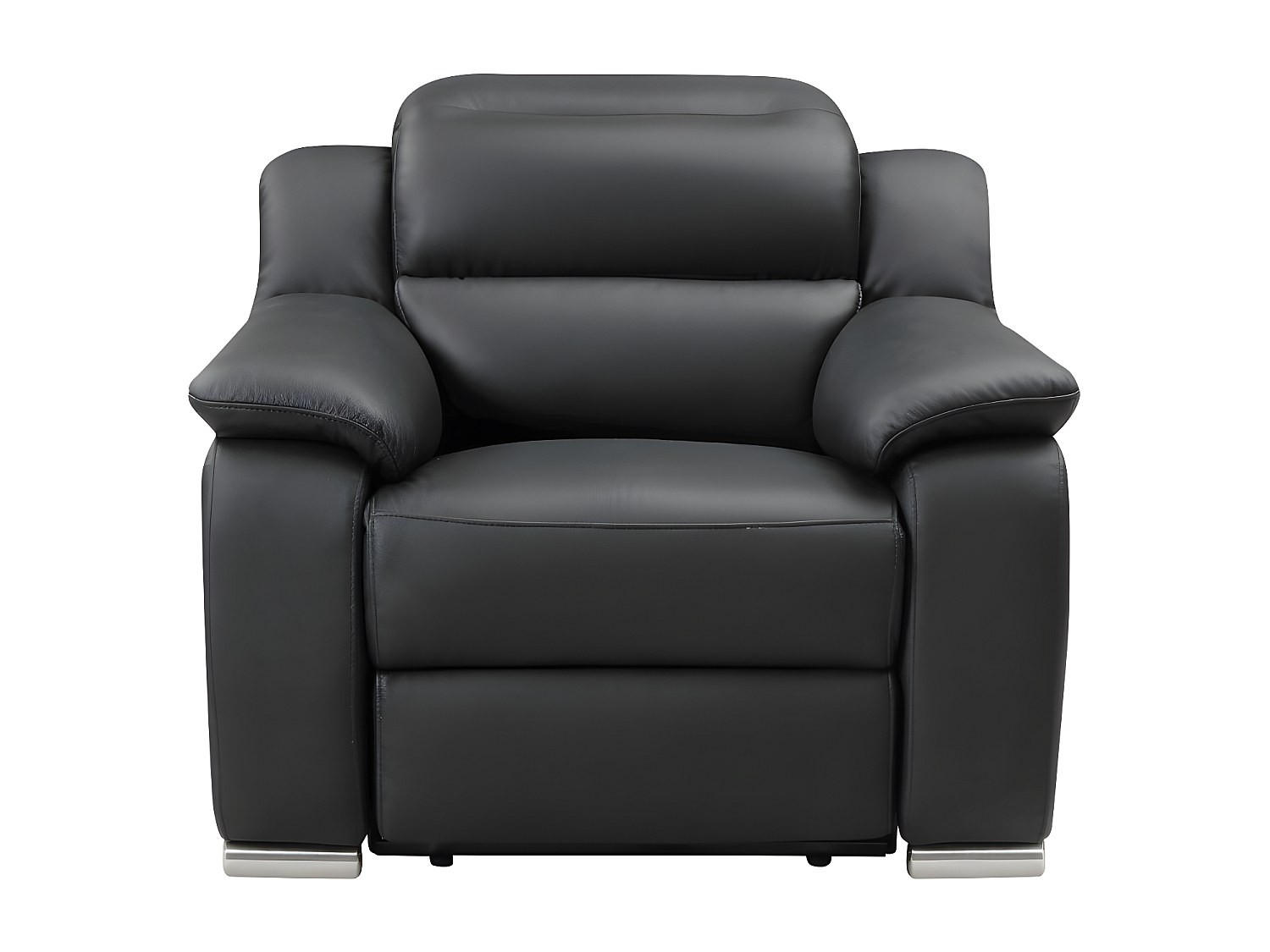 RELAXSESSEL - 1 Person - Leder - Schwarz - - Schwarz, Leder (100/86/104cm) - Vente-Unique