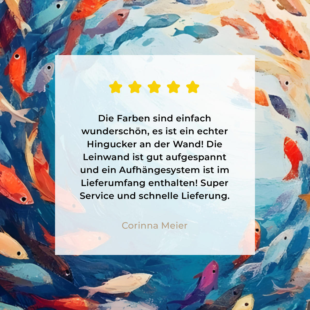 LEINWANDBILD Meer - Fische - Bunt - Dynamisch 20x20 cm - Hellblau, Textil (20/20cm) - MuchoWow