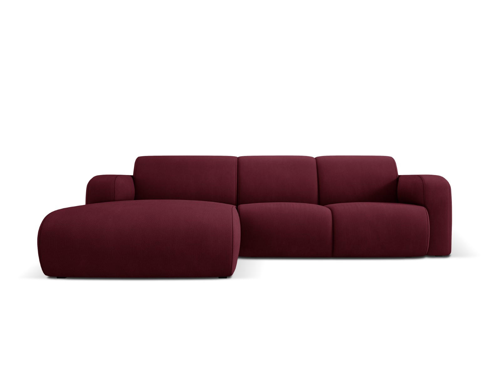 ECKSOFA links Molino aus strukturiertem Stoff burgundfarben 4 Sitzplätze - Bordeaux, Textil (170/250cm) - Micadoni