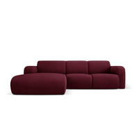ECKSOFA links Molino aus strukturiertem Stoff burgundfarben 4 Sitzplätze - Bordeaux, Textil (170/250cm) - Micadoni