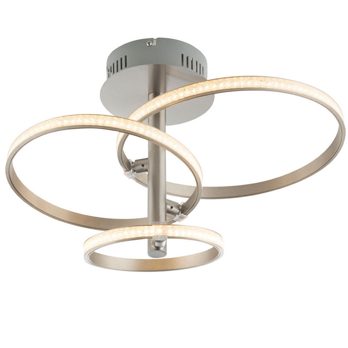LED DECKENLEUCHTE Metall Silber Kristalloptik WAVE - Silberfarben, Metall (43/33/29cm) - Globo Lighting