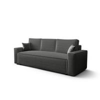 SOFA AMBRO Poso 60 mit Schlaffunktion, Grau, Sofa mit Stauraum - Dunkelgrau, Textil (90/85/230cm) - Bedante