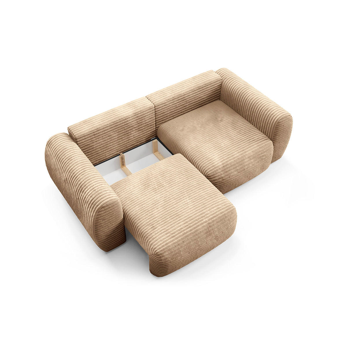 SOFA Camilla 3 Sitzplätze Beige - Beige, Holz (266/95/121cm) - Petits-meubles