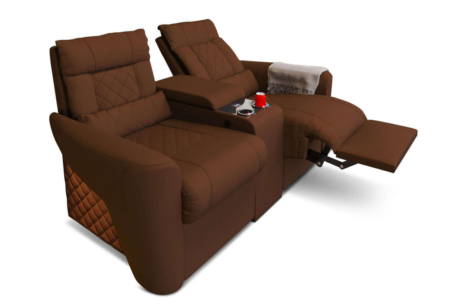 KINOSESSEL Kinosessel Relax Hellbraun - Hellbraun, Kunststoff (190/94/92cm)