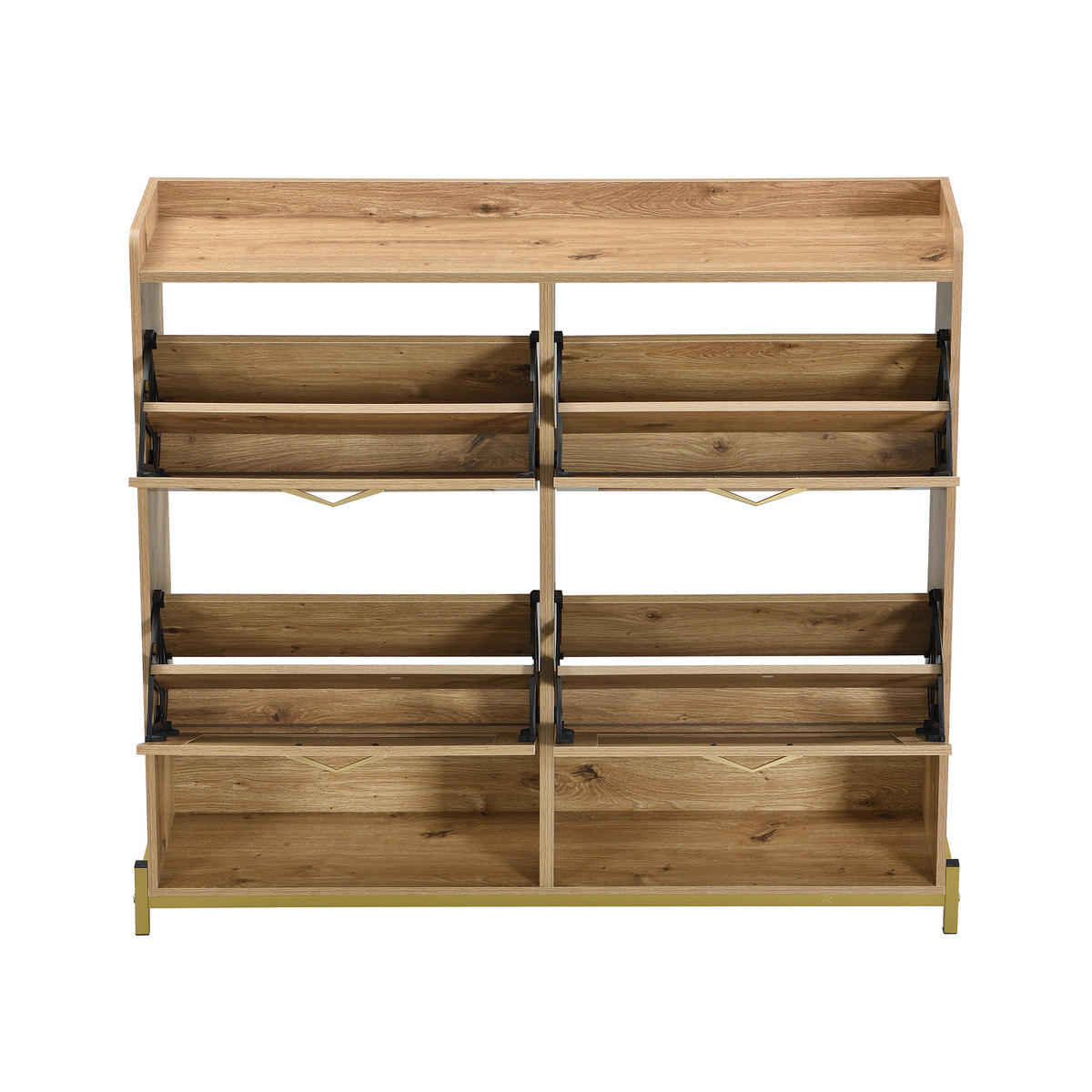 SCHUHSCHRANK Holzfarbe 108.5/24/100 cm - Naturfarben, Holzwerkstoff (108.5/100/24cm) - PANGIVO