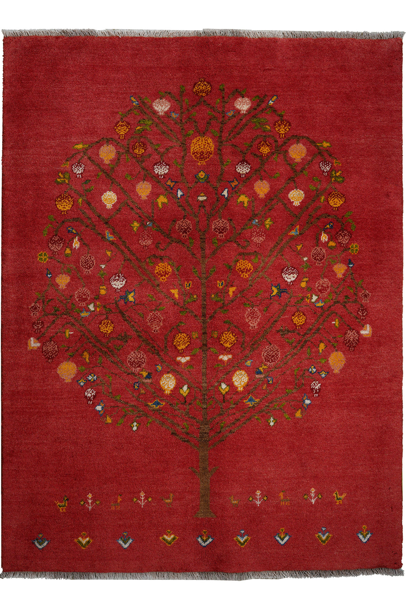 TEPPICH Rizbaf Rot 200/147 cm Schurwolle - Rot, Textil (147/200cm) - Looma