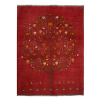 TEPPICH Rizbaf Rot 200/147 cm Schurwolle - Rot, Textil (147/200cm) - Looma