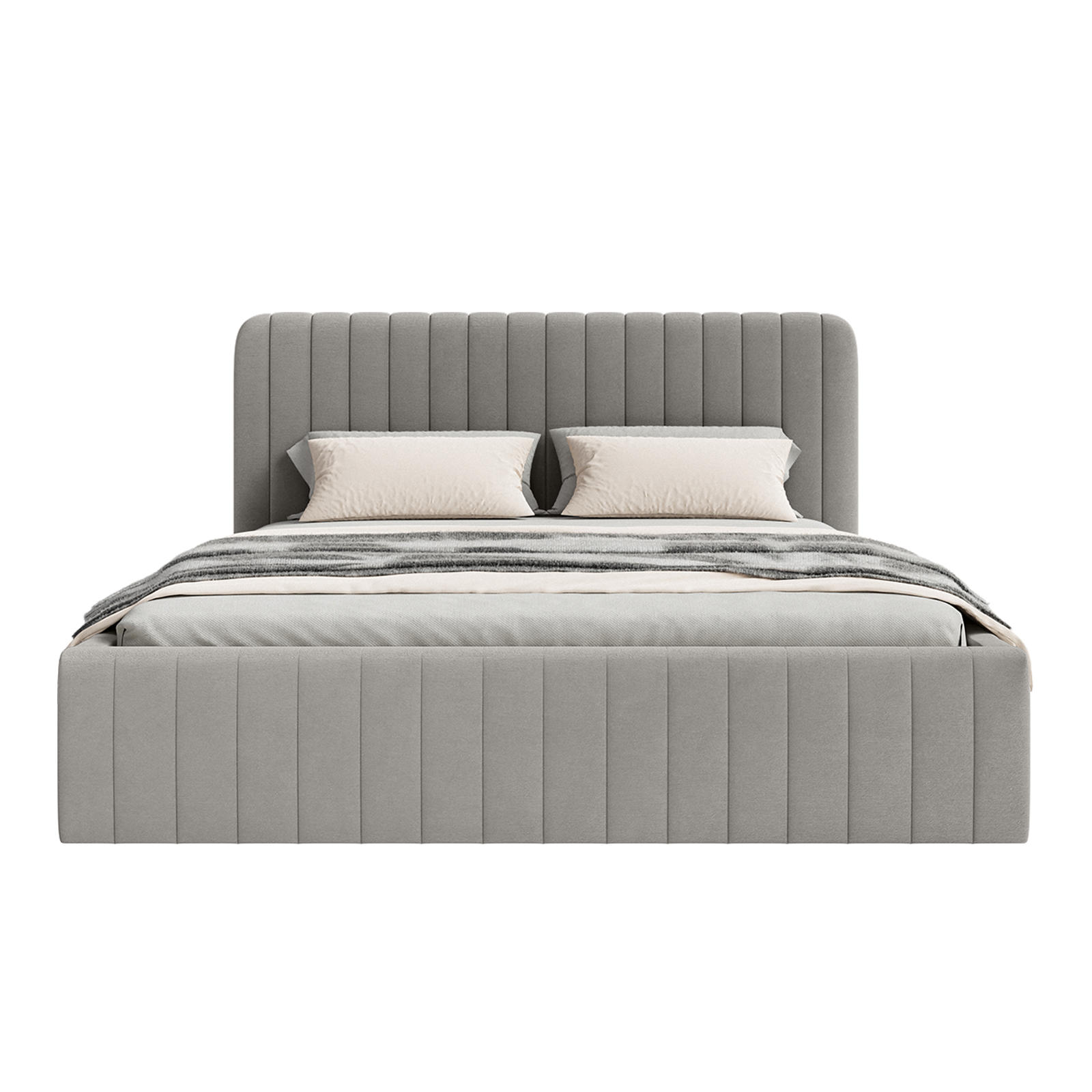 POLSTERBETT Orasi 180x200 cm, Grau - Dunkelgrau, Textil (200/180cm) - Fedve