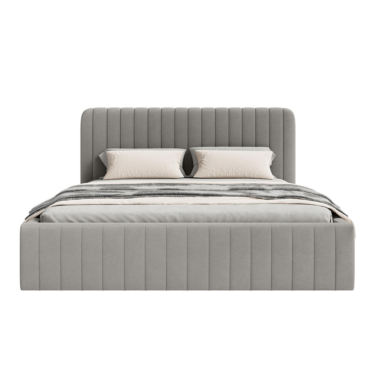 POLSTERBETT Orasi 180x200 cm, Grau - Dunkelgrau, Textil (200/180cm) - Fedve