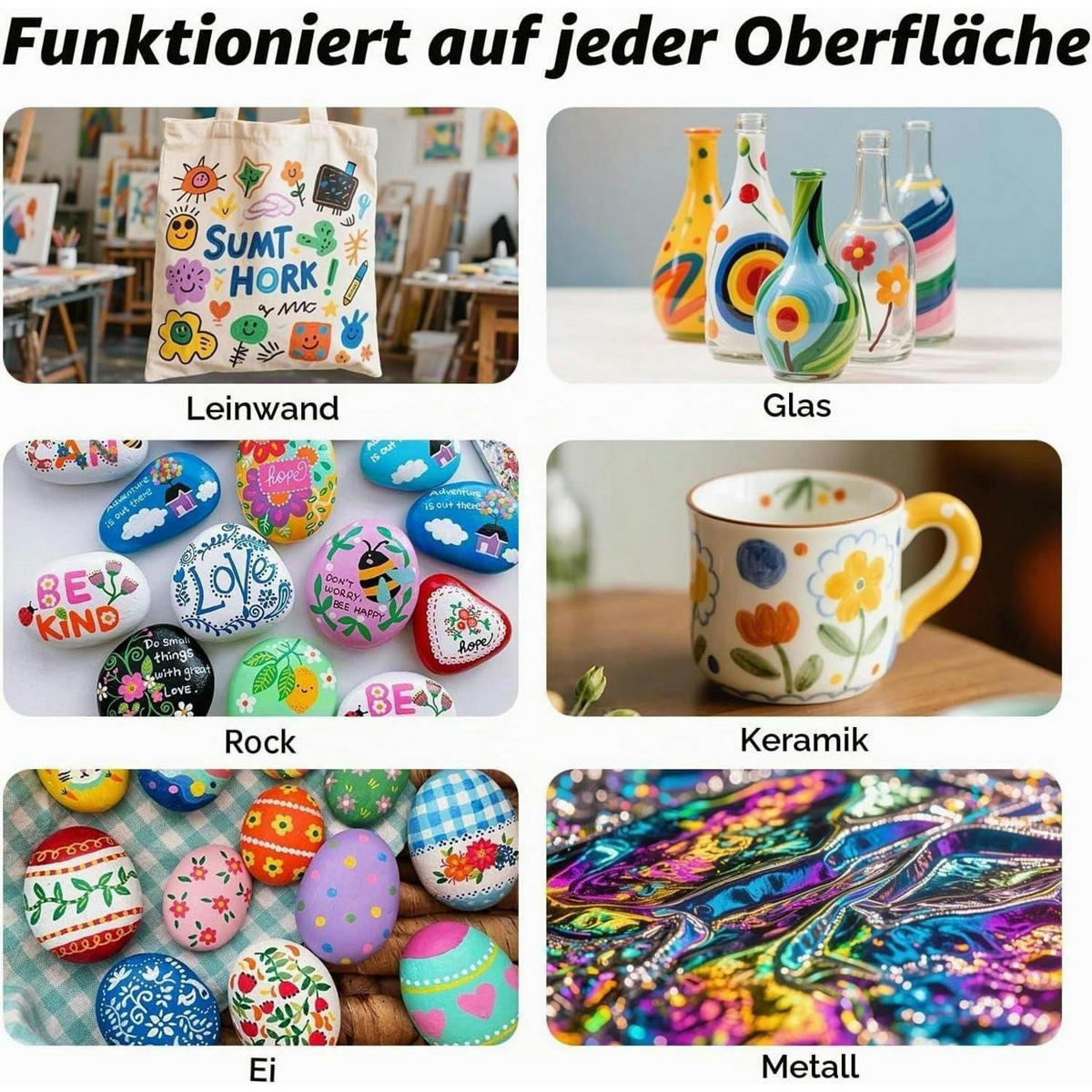 ACRYLSTIFTE-SET 60 Farben Dual-Tip 1-5mm - Multicolor, Kunststoff (10/10/15cm)