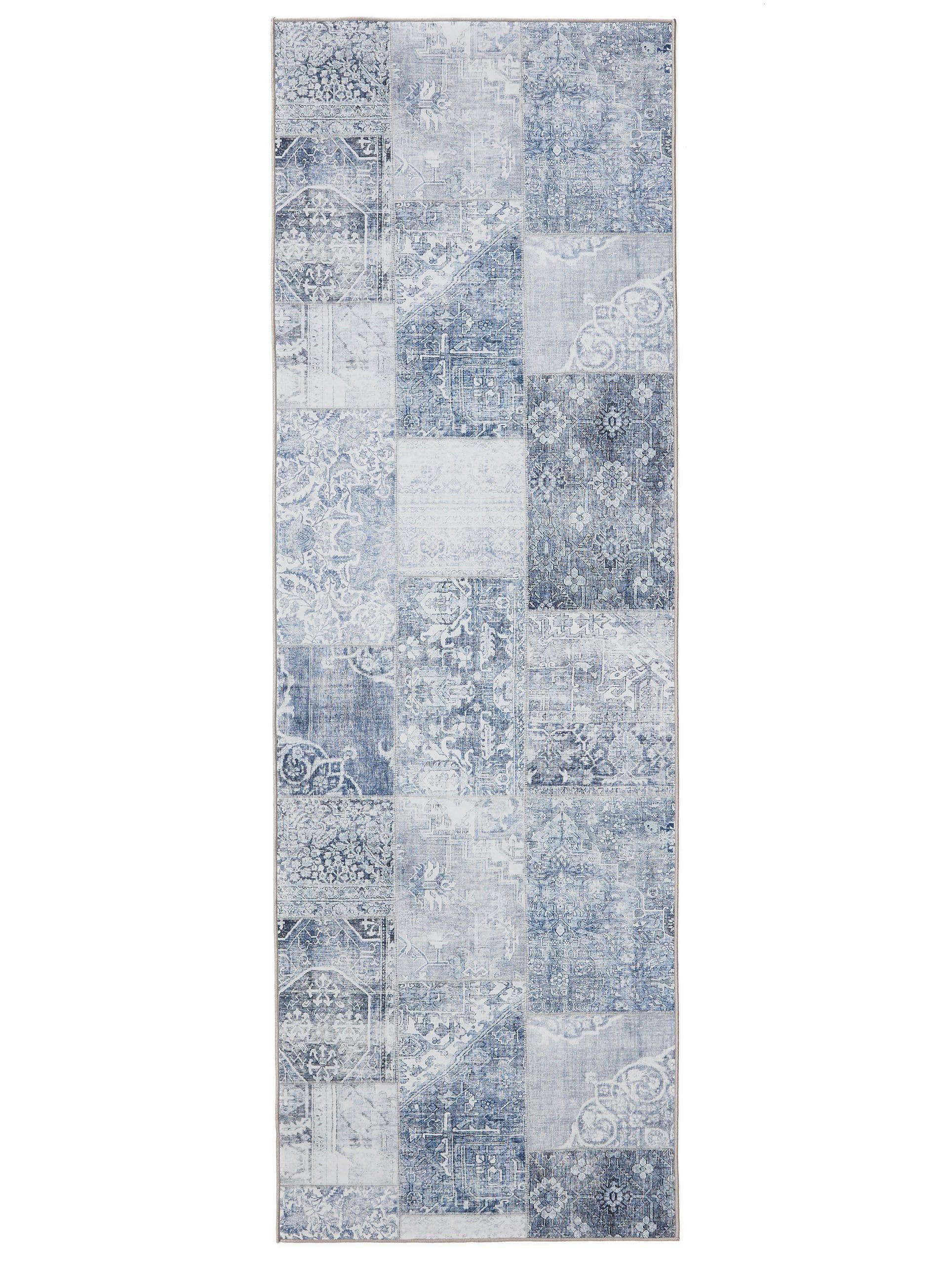 VINTAGE-LÄUFER George waschbar 80x240 cm - Blau, Kunststoff (80/240cm) - benuta