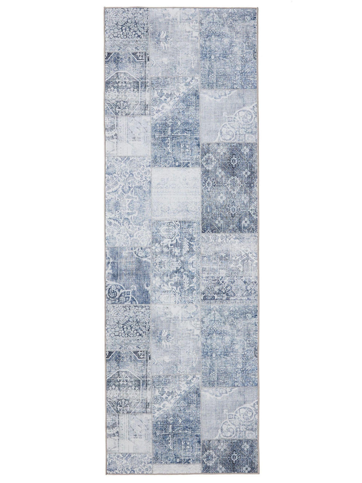 VINTAGE-LÄUFER George waschbar 80x240 cm - Blau, Kunststoff (80/240cm) - benuta