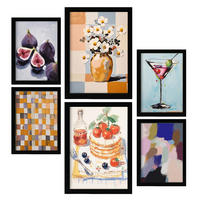 POSTER Set Mit 6 Pfannkuchen A3 & A4 Schwarzer Rahmen - Schwarz, Papier (29/3cm) - Nacnic