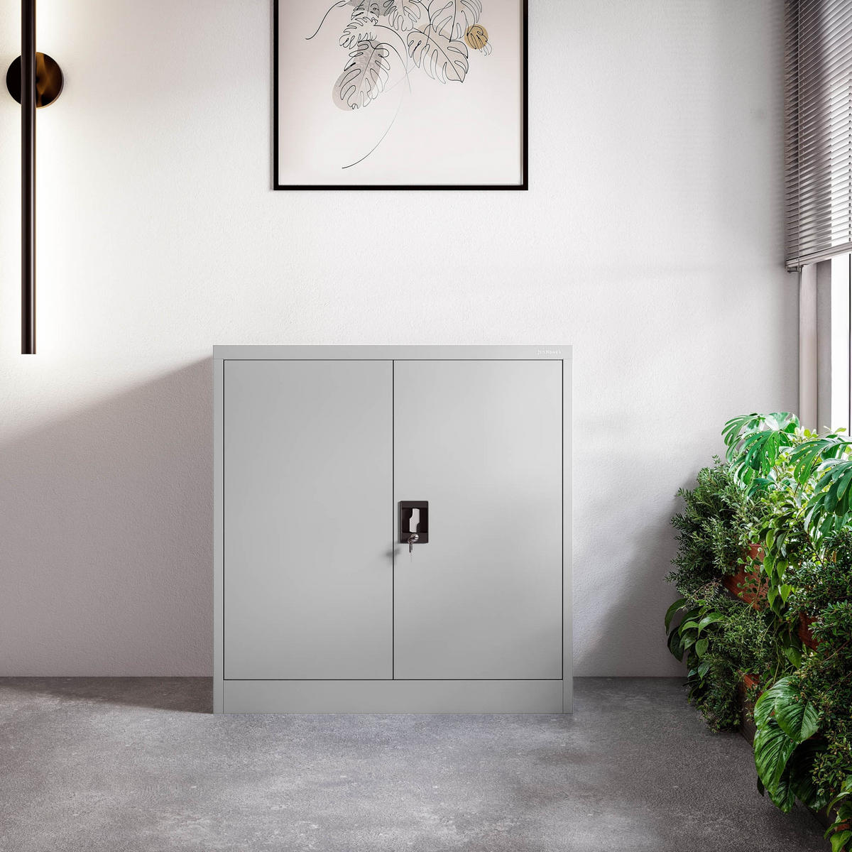 METALLSCHRANK Beata - Grau, Metall (90/93/40cm) - Jan Nowak