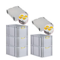 EUROBOX 5x Nextgen Color Mit Auflagedeckel 32x40x60cm Griffe Gelb Geschlossen - Gelb, Kunststoff (40/32/60cm) - PROREGAL