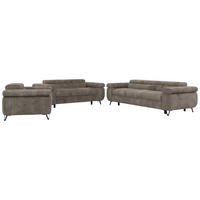 SEDACÍ SOUPRAVA PETER 1+2+3 - Světle hnědá Manšestr - černá/světle hnědá, kov/textil (262/76/99cm) - MKS