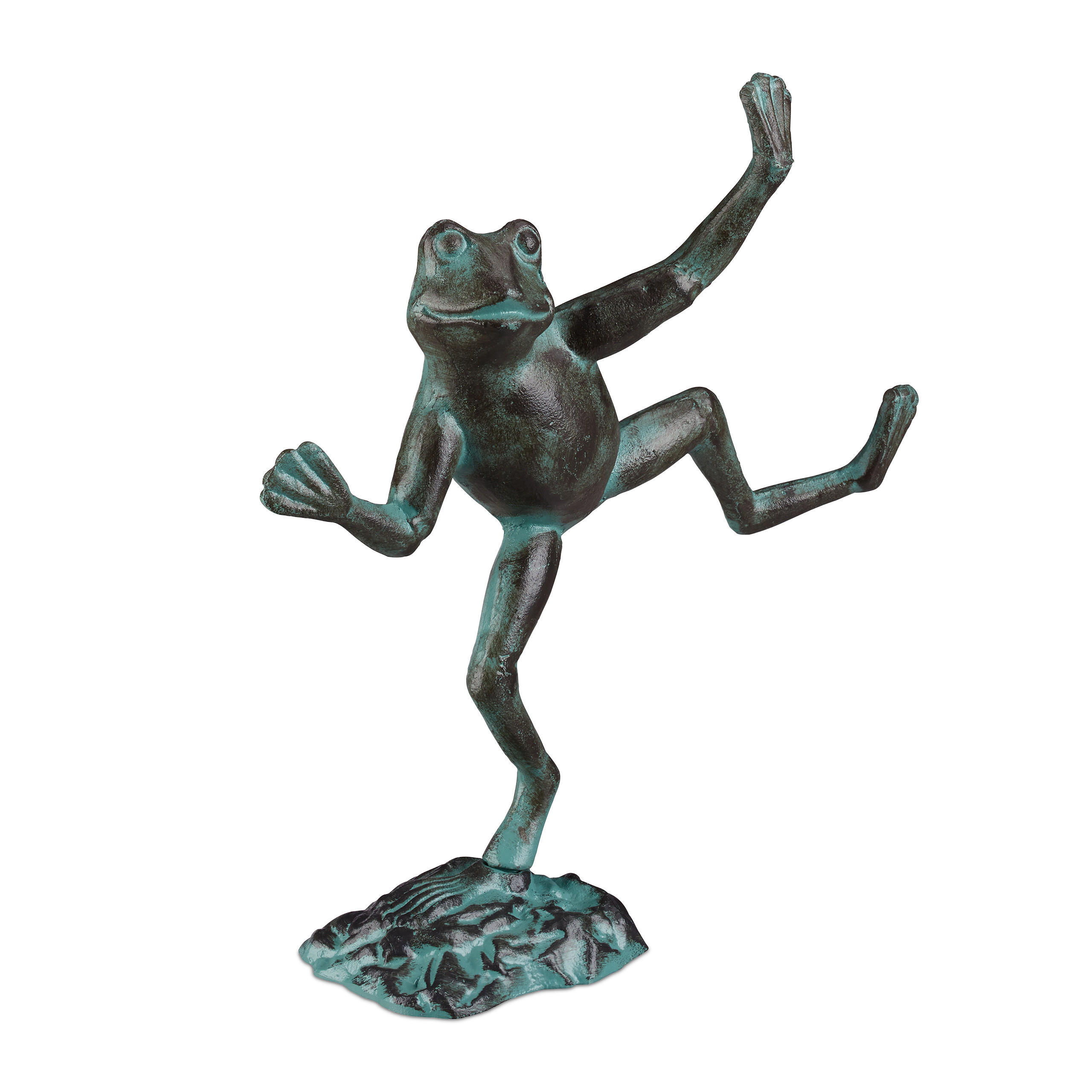 Relaxdays FIGURKA Zelená Žába zahradní litina 33x31x9,5 cm