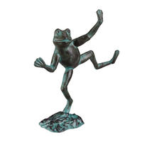 GARTENFIGUR Frosch - Dunkelgrün, Metall (31/33/9.5cm) - Relaxdays