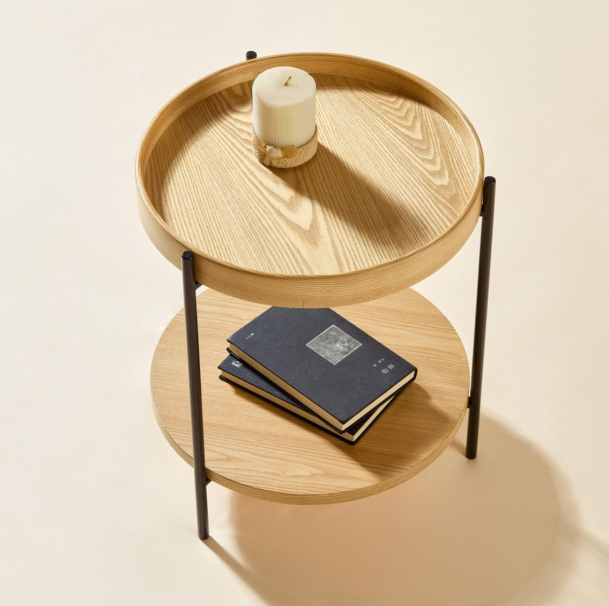 COUCHTISCH Ø69/38 cm natur aus Massivholz und MDF mit Couchtisch - Naturfarben, Holzwerkstoff (44/44/48cm) - OKMYHOME