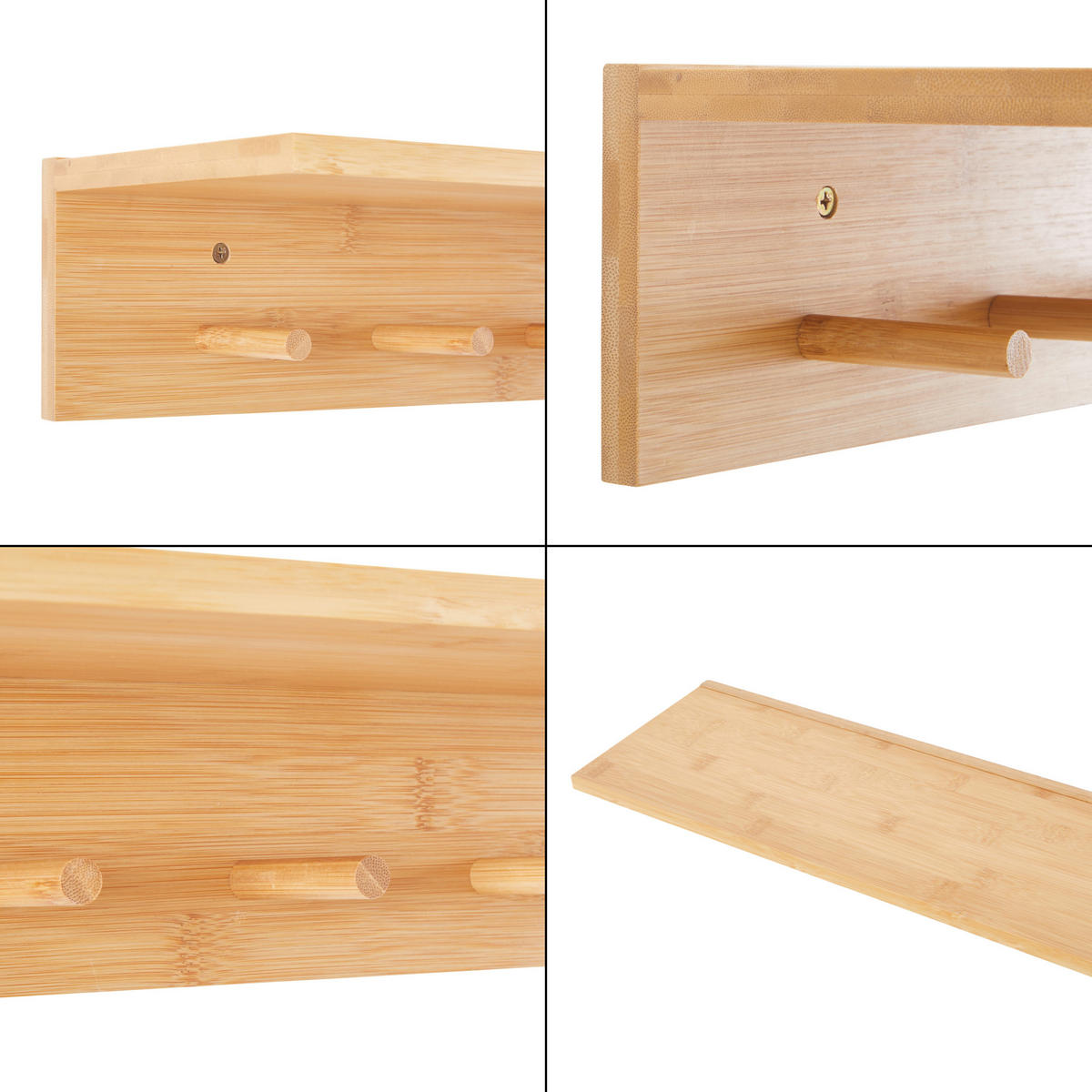 WANDGARDEROBE Fjord - Naturfarben, Holz (58.5/10/16.5cm) - [en.casa]