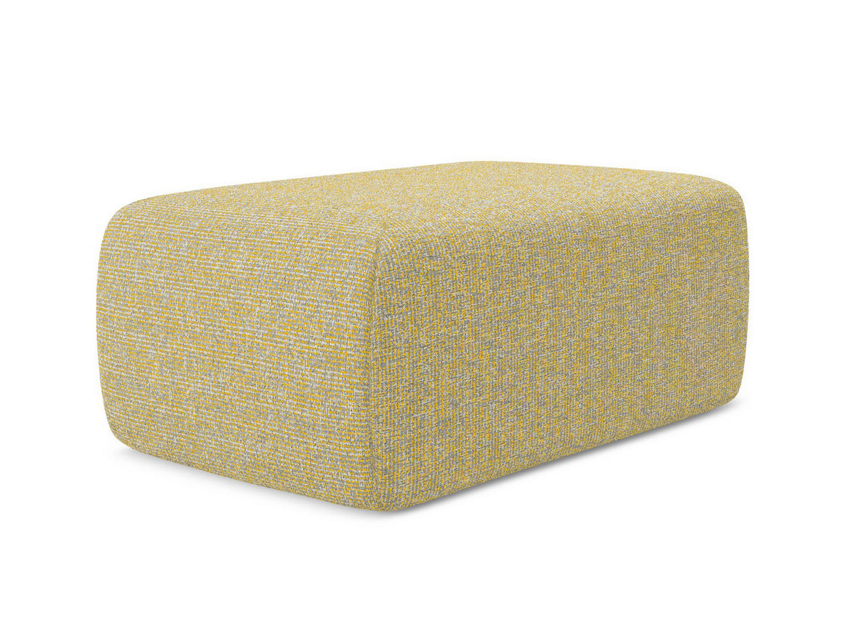 POUF Strukturstoff Stoff Gelb - Currygelb/Gelb, Kunststoff/Textil (102/40/62cm) - Makamii