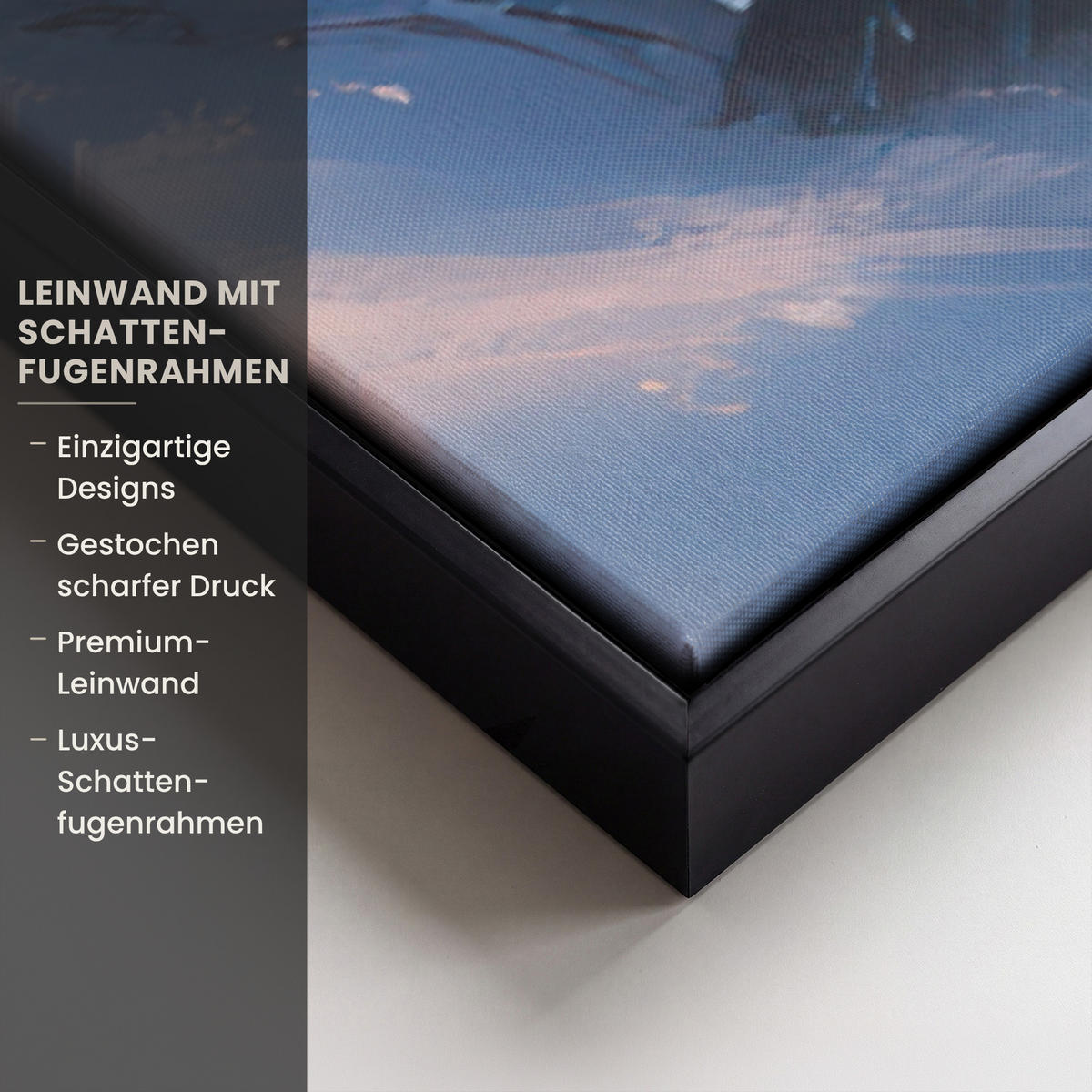 LEINWAND Bilder mit Rahmen - Weihnachtszug - Schnee - Winter - Weihnachten - 120x80 - Dunkelrot, Textil (120/80cm) - MuchoWow