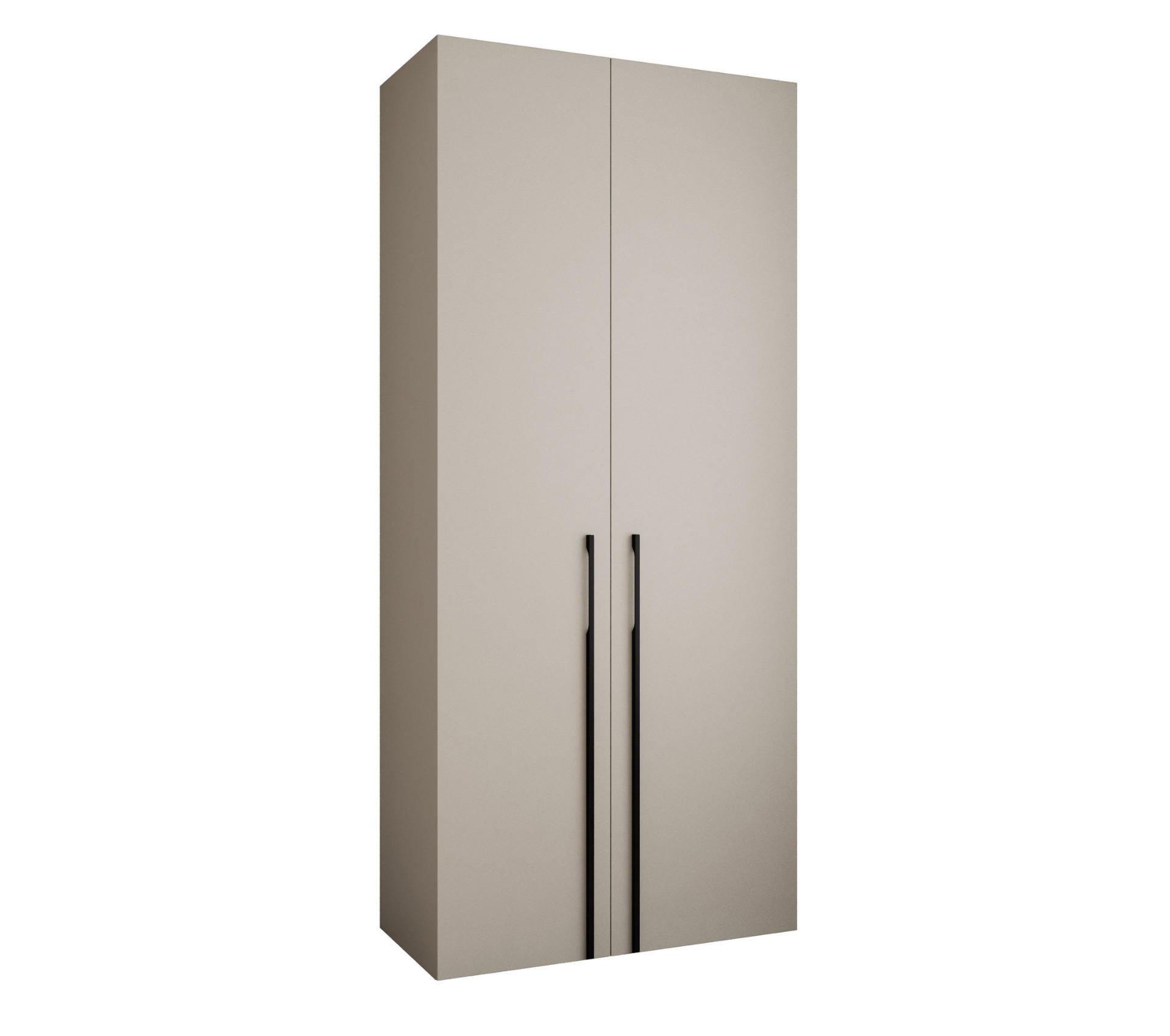 DREHTÜRENSCHRANK 245,5/110/50 2-türig - Kaschmir/Schwarz, Holz/Metall (110/245.5/50cm) - Abiks Möbel