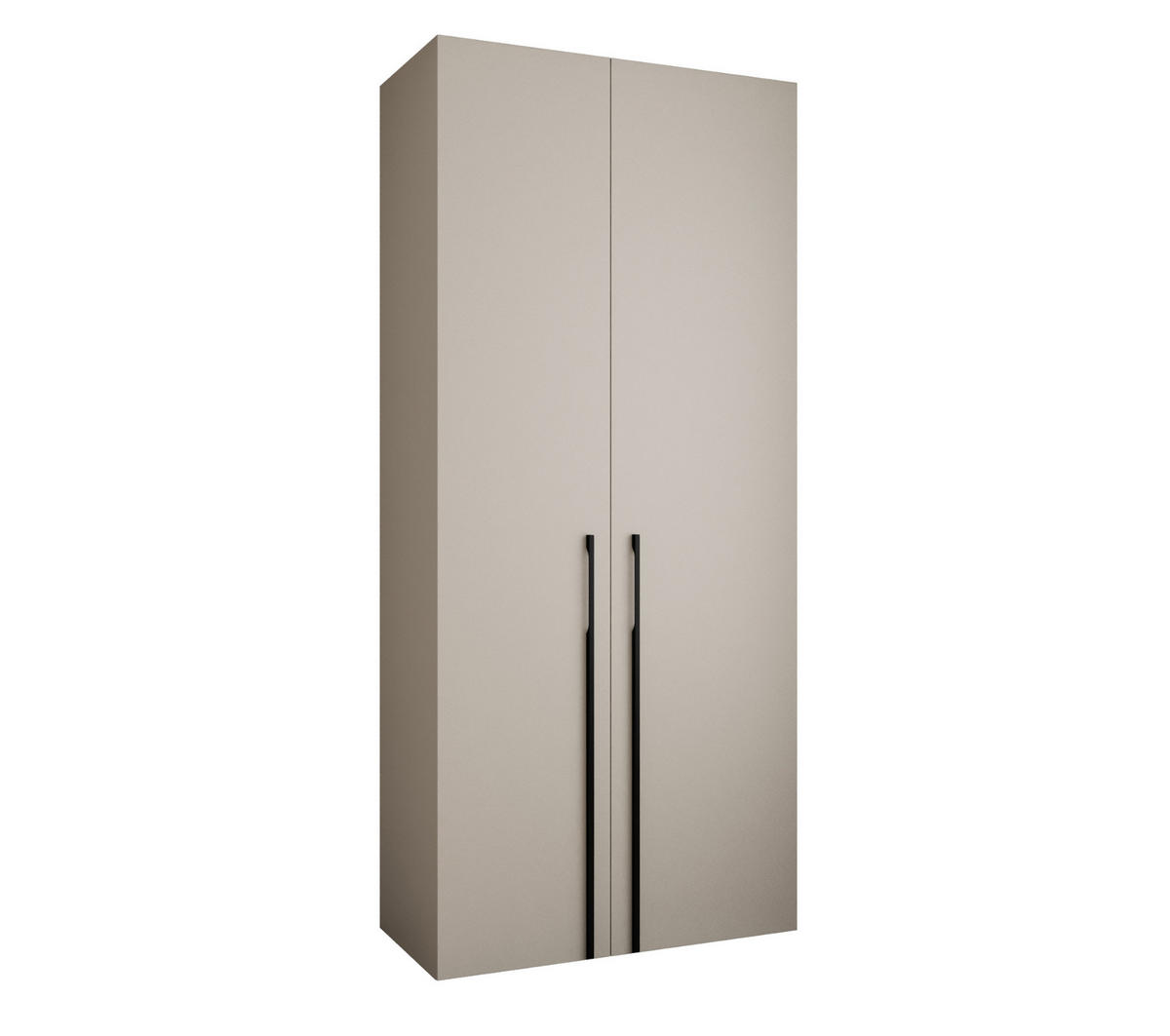 DREHTÜRENSCHRANK 245,5/110/40 2-türig - Kaschmir/Schwarz, Holz/Metall (110/245.5/40cm) - Abiks Möbel