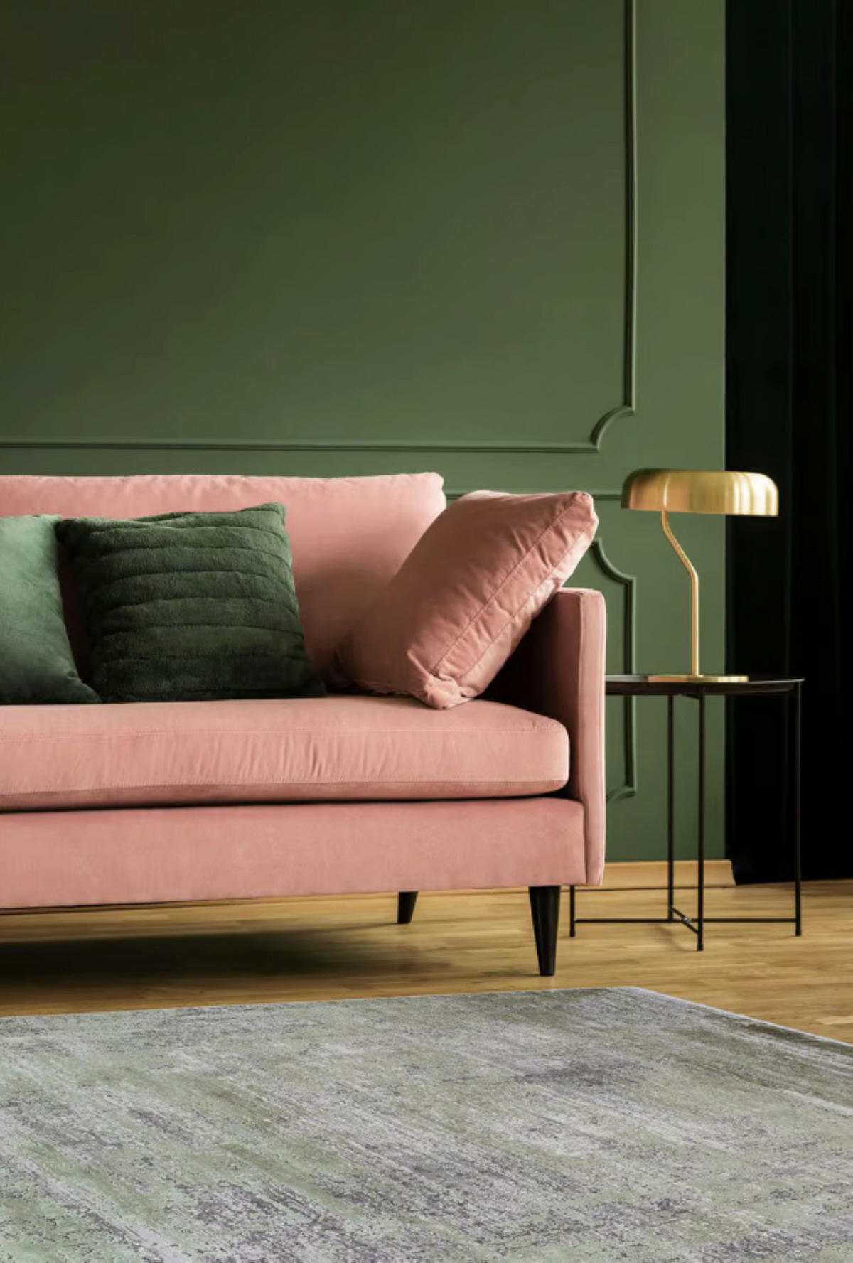 TEPPICH modern Wohn-/Schlafzimmer Viskose BRODERIE Grün 240x240 cm - Grün, Textil (240/240cm) - Novatrend