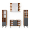 BADMÖBEL-SET Fynn Goldkraft Eiche 4 Teile, mit Midischränke - Anthrazit/Eiche Wotan, Holzwerkstoff (60/54/32cm) - Vicco