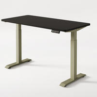 SCHREIBTISCH Elektrisch Höhenverstellbarer HomeOne 140x70cm Grün/Schwarz mit Memory-Funktion, Anti-Kollisions Technologie - Schwarz/Grün, Holzwerkstoff (70/140/72cm) - Desktronic