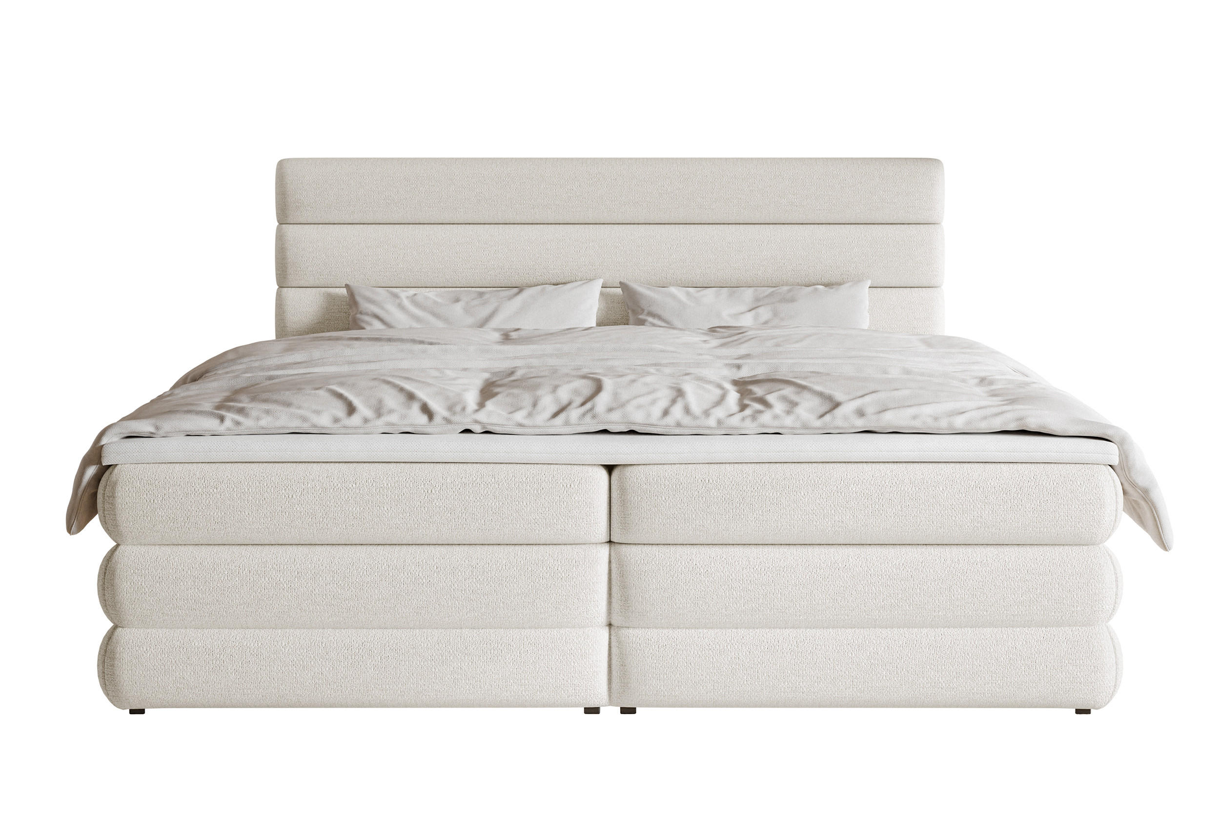 BOXBETT Alegre Hellbeige Chenille 180/200 cm - Beige/Schwarz, Kunststoff/Textil (180/200cm) - Selsey