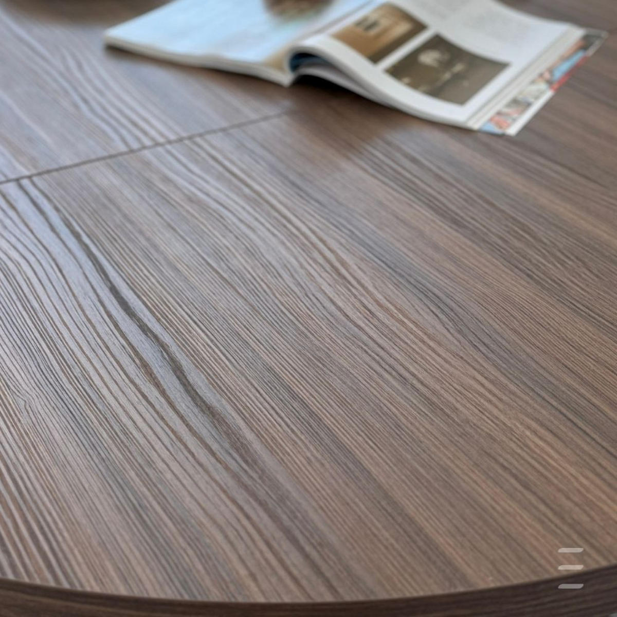 ESSTISCH Runder Ausziehbarer PERO 90/140, Franklin Nuss / Weiß - Dunkelbraun/Weiß, Holz (140/90/77cm) - Dekori_Interiors