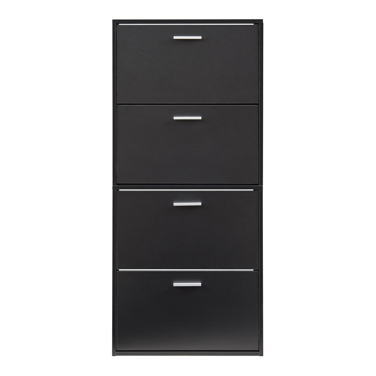 SCHUHSCHRANK Sykkylven - Schwarz, Holzwerkstoff (60/134/24cm) - [en.casa]