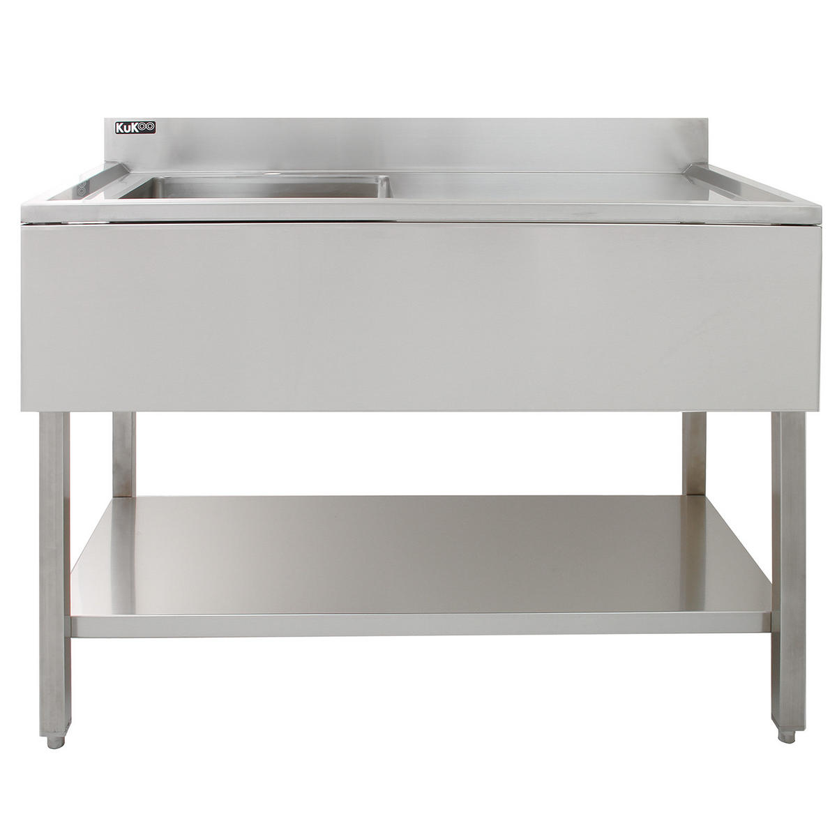 GASTROSPÜLE Edelstahl Spülbecken 1 Becken links - Alufarben, Metall (120/1/60cm) - Monstershop
