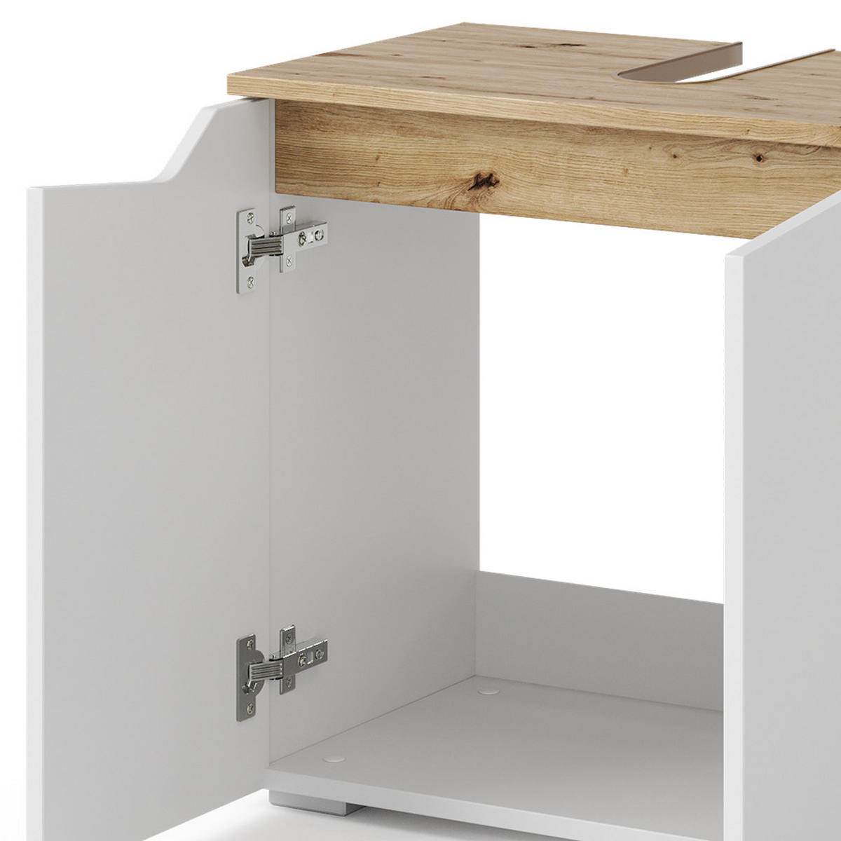 WASCHBECKENUNTERSCHRANK Marelle Weiß 60 x 57.5 cm mit 2 Türen - Weiß, Holzwerkstoff (60/57.5/35cm) - Vicco