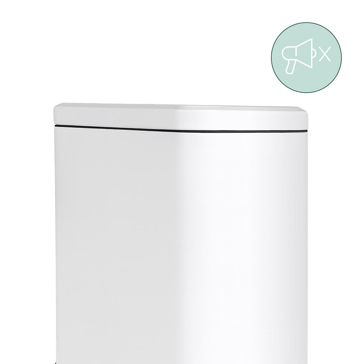 MÜLLEIMER - Weiß, Kunststoff/Metall (16/36/30cm) - Relaxdays