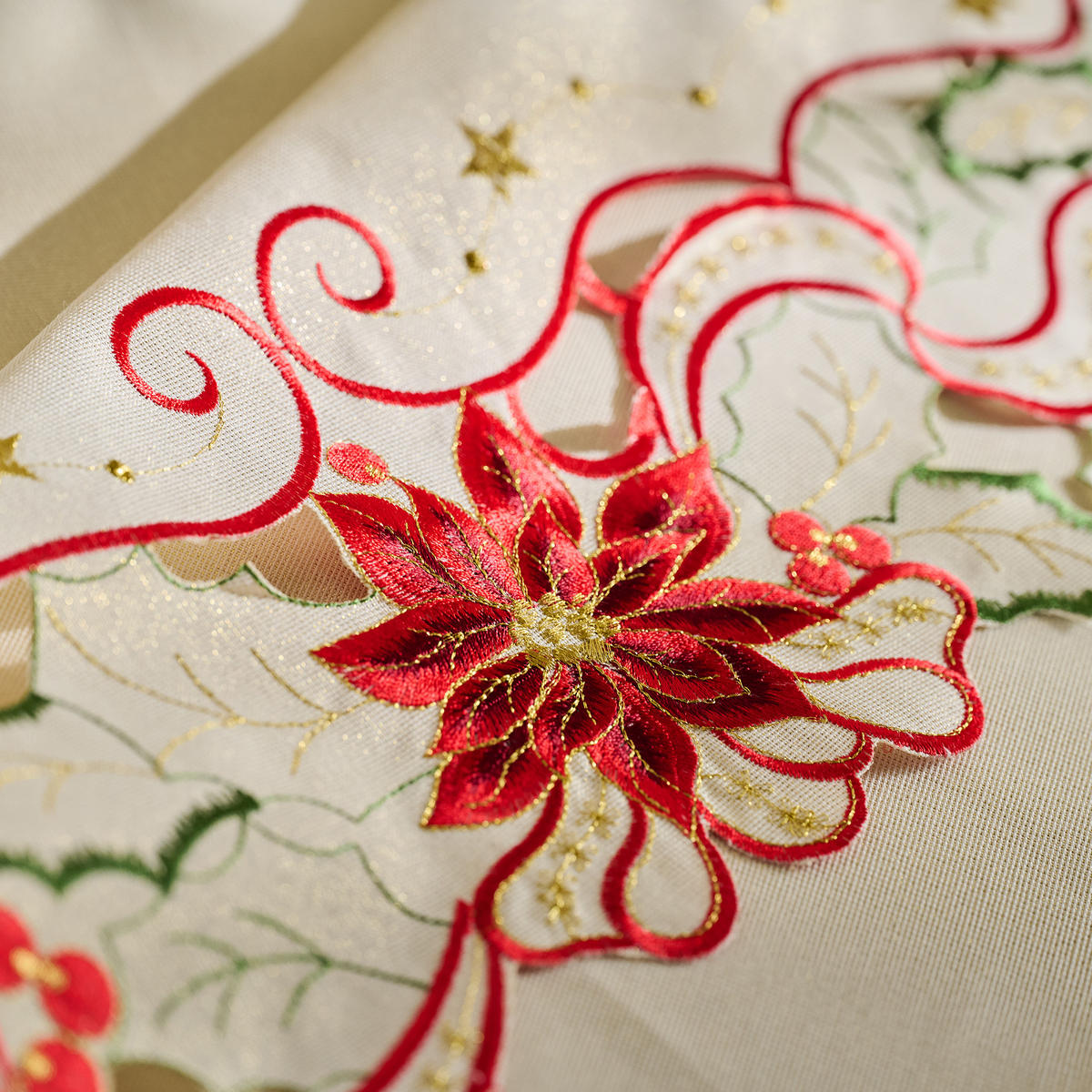 TISCHDECKE Weihnachten Estrelo 130 x 174cm, Gold - Goldfarben, Textil (174cm) - home&you