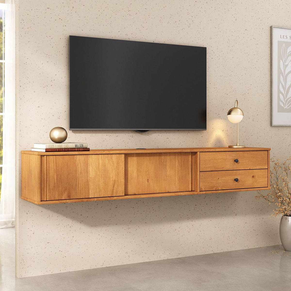 LOWBOARD SIMONA Eiche - Eichefarben, Holz (175/31/34cm) - IDIMEX