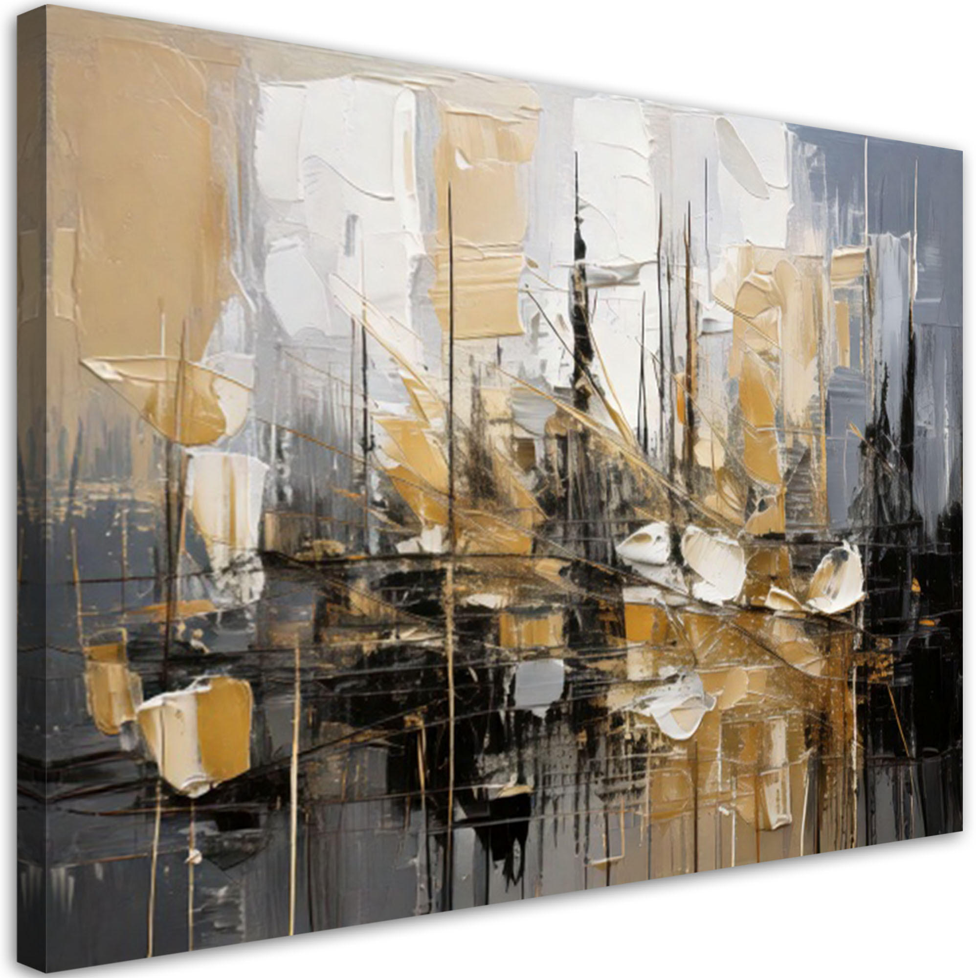 LEINWANDBILD Abstraktion 60x40cm - Beige, Textil (60/40cm) - Feeby