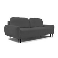 SOFA BOHO Mit Schlaffunktion Und Bettkasten, Wellenfederung, PUR-Schaum, Holzfüße, lose Rückenkissen, freistehend, 244x102x92 cm Graphite - Graphitfarben, Holz/Textil (244/92/102cm) - DomoHome