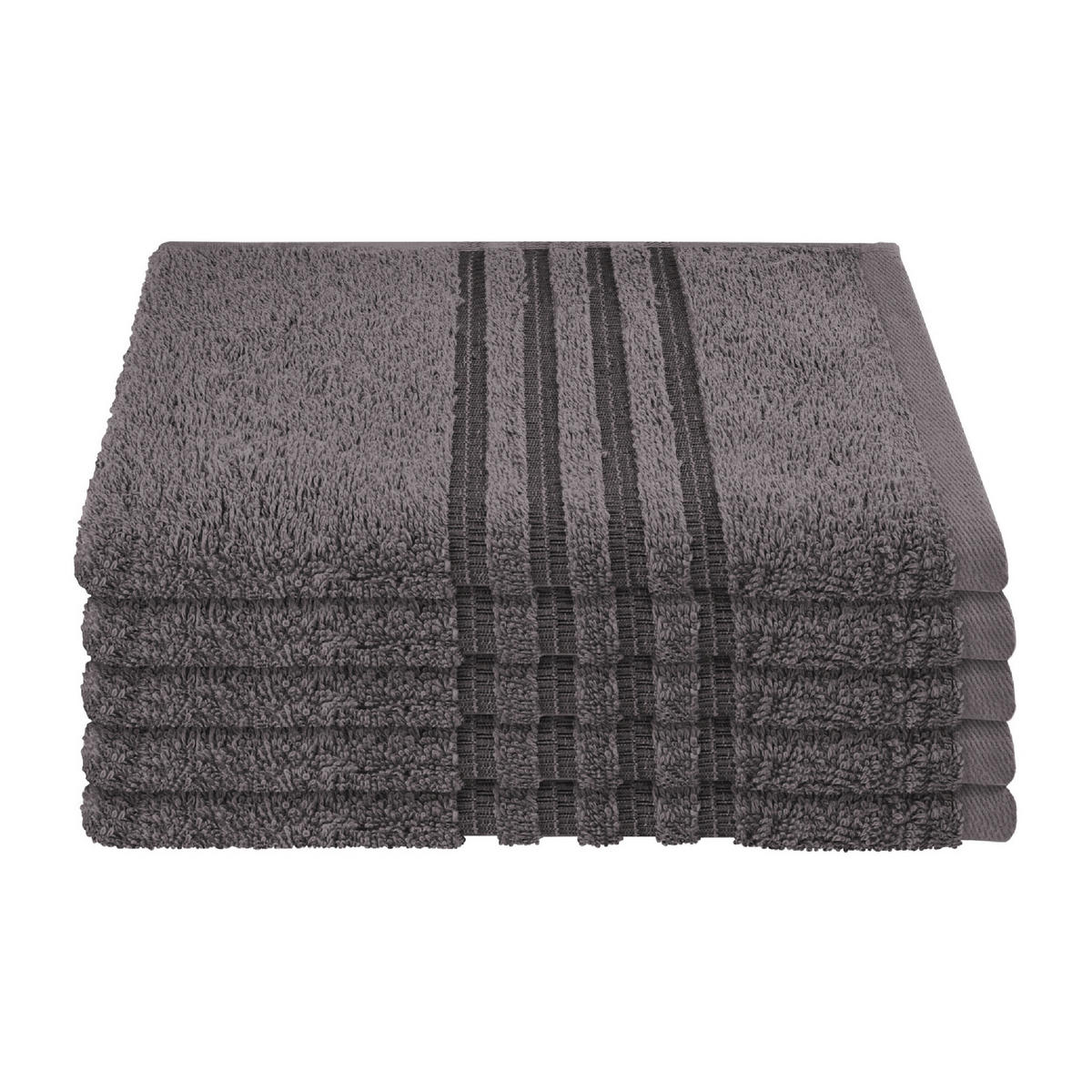 GÄSTETUCHSET Milano - 5-teilig - 30 x 50 cm - Dunkelgrau - Dunkelgrau, Textil (30/50cm) - SCHIESSER