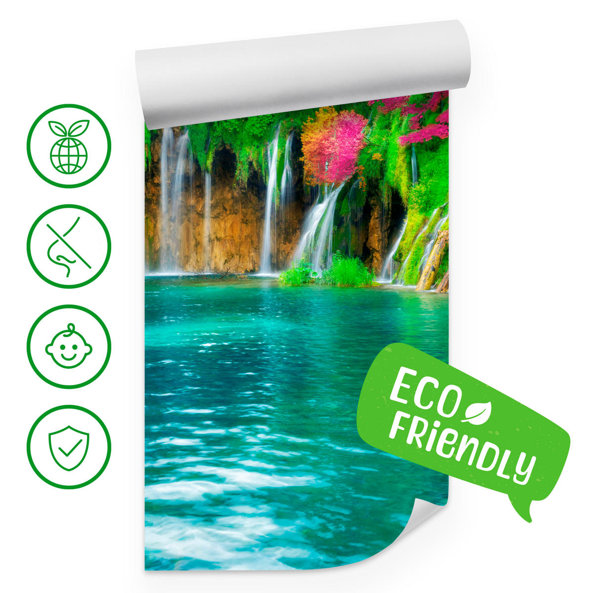 #REF! - zelená/ružová, papier (100/70cm) - Muralo