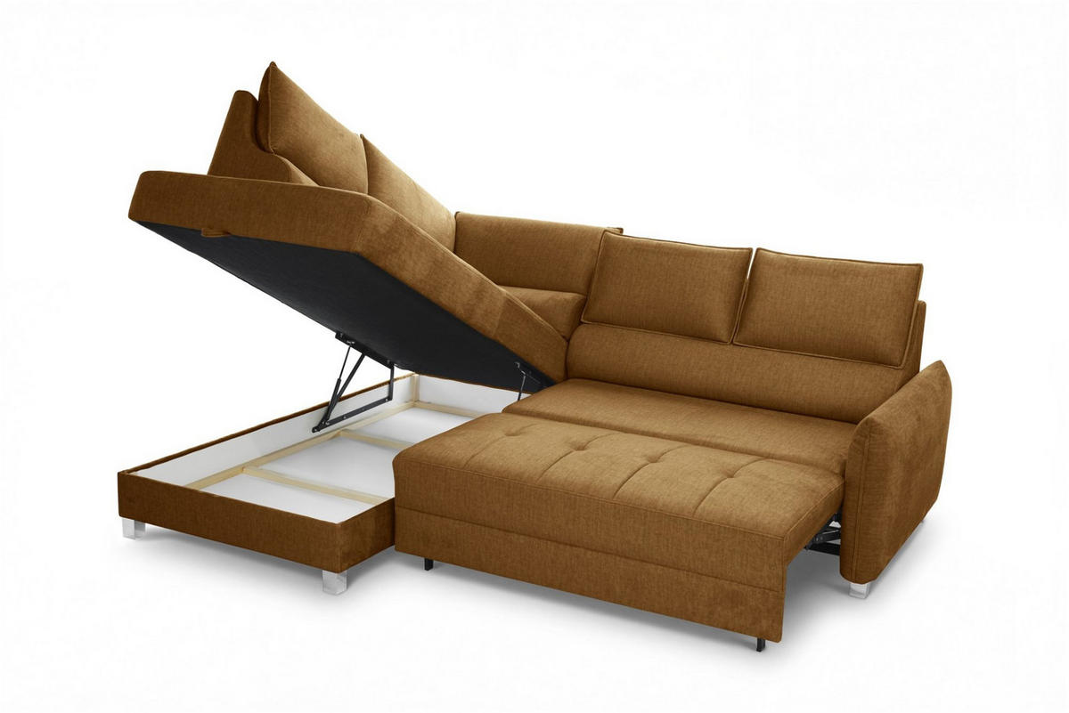 ECKSOFA Marno In Chill Me - Honig, Holzwerkstoff/Textil (200/260cm) - Fun Möbel